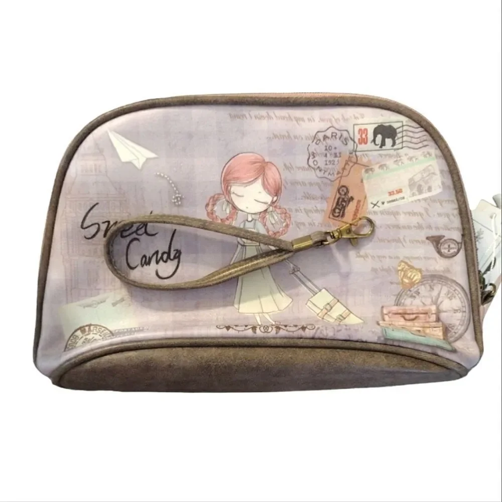 Sweet‎ And Candy Purple Sweet Candy Printed Travel Toiletries Bag NWT Makeup Bag
